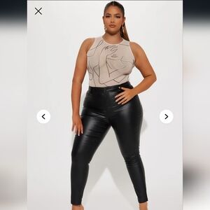 Faux Leather Skinny Leg Pants